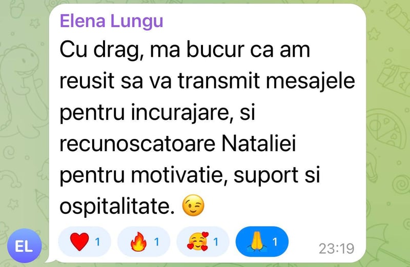 Elena Lungu’s message, community member